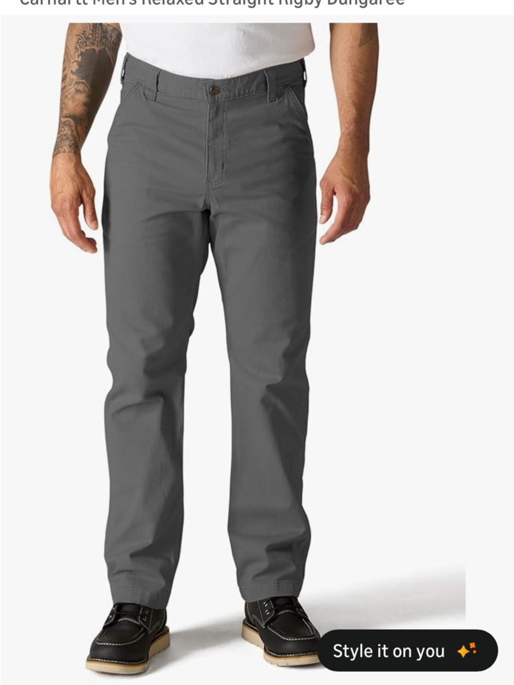 Carhartt Straight Relaxed Rigby Dungaree -Gravel